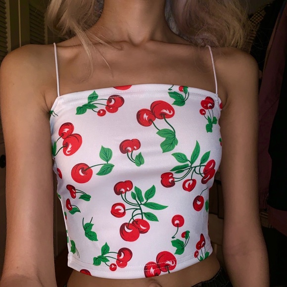 π New Cherry Spaghetti Strap Tube Top π - Picture 2 of 3